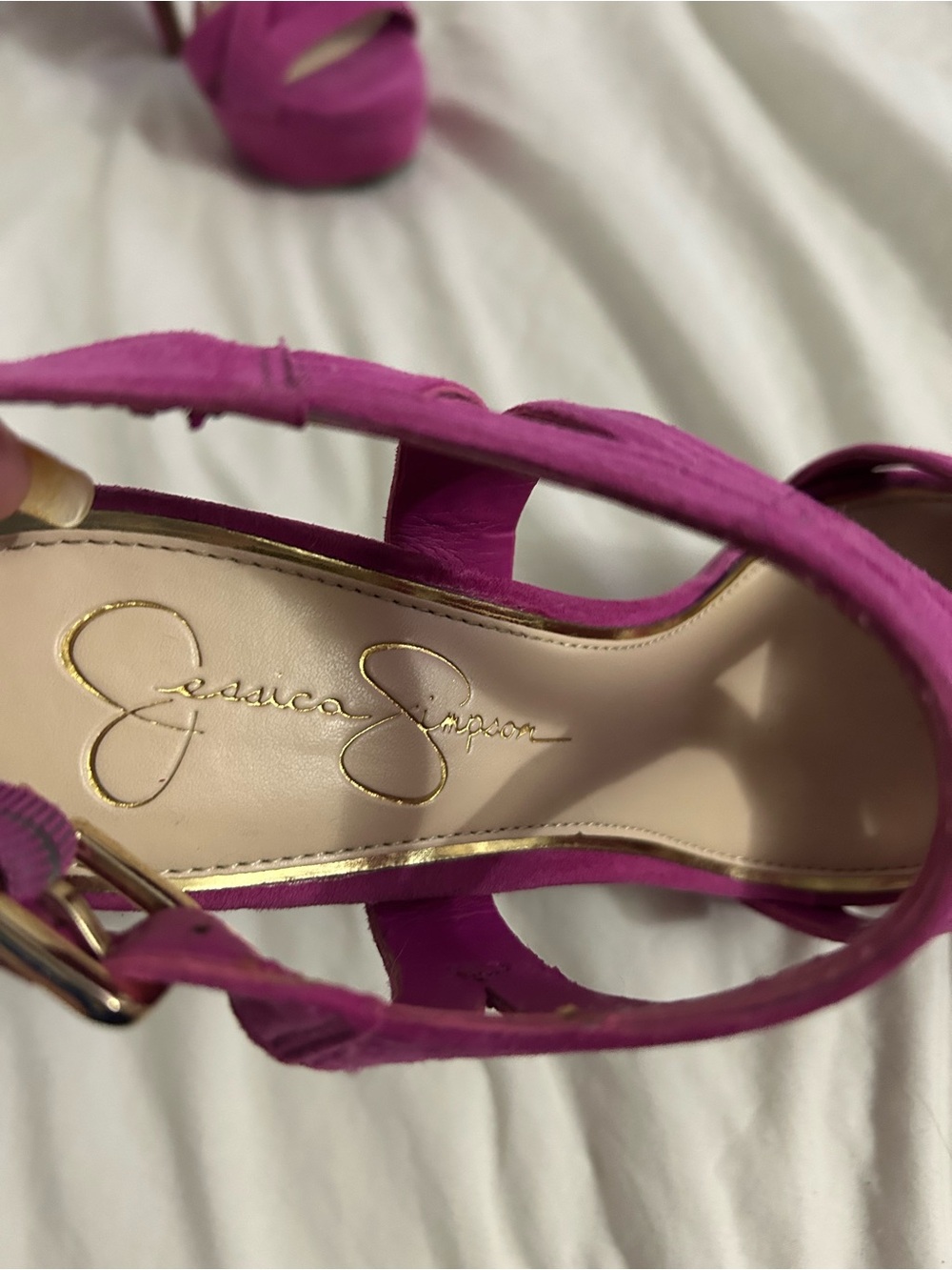 Jessica Simpson Fuchsia Strappy Platform Heels
